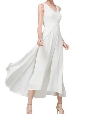 White House Black Market WHBM White Sleeveless Jumpsuit Size 00P